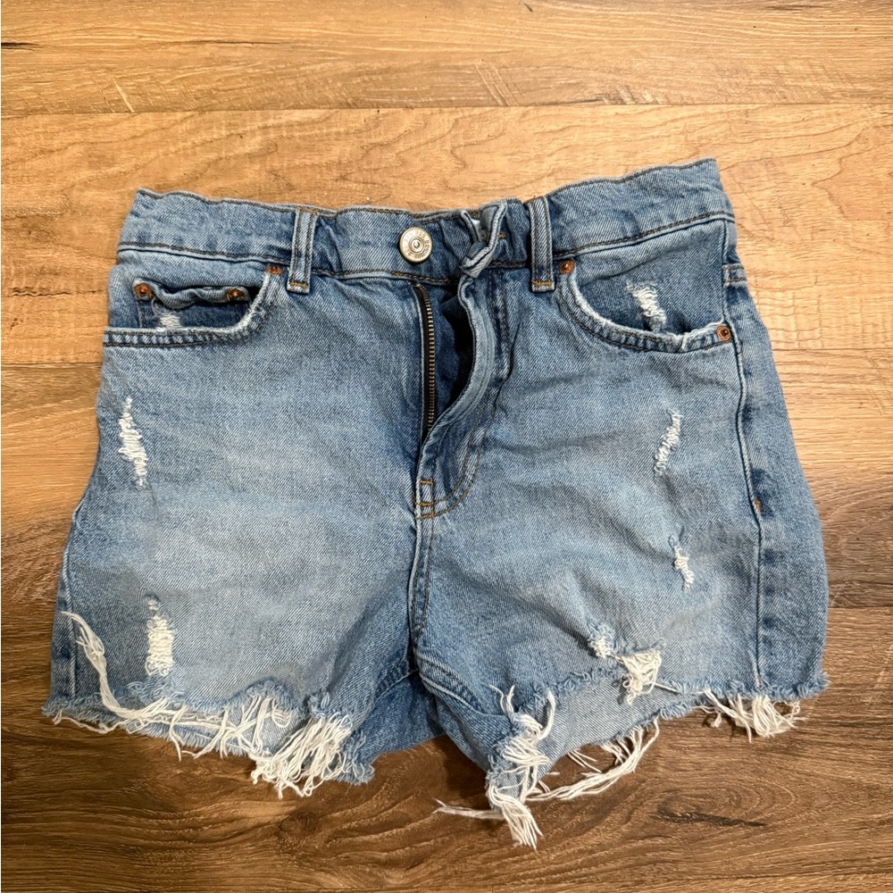 BDG Light Blue Distressed Jean Shorts